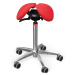 Sedlová židle SALLI Swing Barva čalounění: Kůže - PQ červená #05011/PQ, Konstrukce: chromová + s