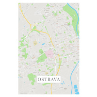 Mapa Ostrava color, 26.7 × 40 cm