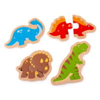 Bigjigs Toys Dřevěné puzzle dinosauři