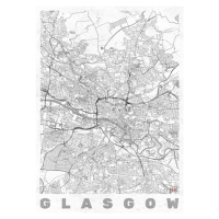 Mapa Glasgow, Hubert Roguski, 30 × 40 cm