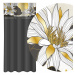 Klasický tmavě šedý závěs s potiskem lotosových květů Šířka: 160 cm | Délka: 270 cm