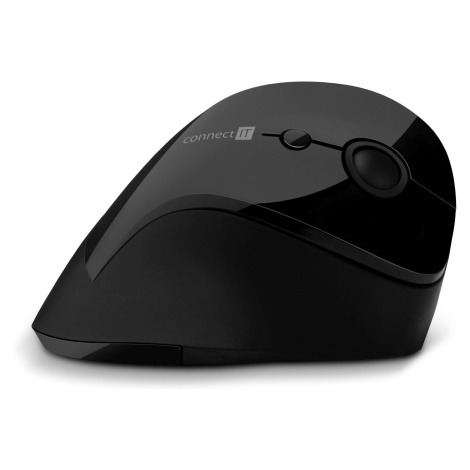 Connect IT For Health Gloss Ergonomická vertikální myš bezdrátová černá