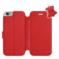 Flip pouzdro na mobil Apple iPhone 6 / iPhone 6s - Červené - kožené - Red Leather