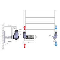 SAPHO CORNER připojovací sada ventilů termostatická triaxiální, levé provedení, nerez mat CP1511