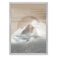 Dekoria Plakát Mountains, 21 x  30 cm, Volba rámku: Stříbrný