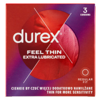 Durex Feel Thin Extra Lubricated Regular Fit kondomy 3 ks