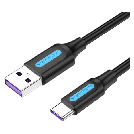 Kabel Vention USB 2.0 A to USB-C Cable CORBC 5A 0.25m Black PVC