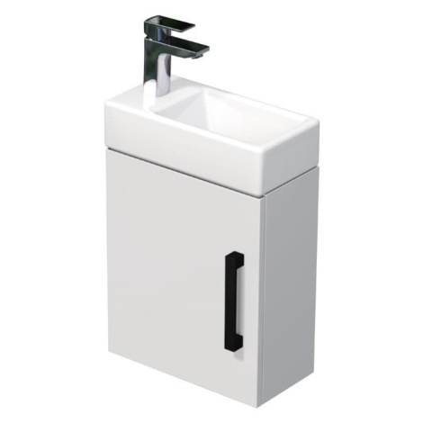 Koupelnová skříňka s umyvadlem SAT Cube Way 40x47,5x20 cm bílá lesk CUBE320401DCBL