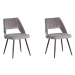 Sada 2 sametových jídelních židlí šedá ANSLEY, 207863