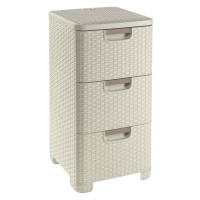 CURVER Zásuvkový regál STYLE 3x14L | béžová