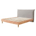 Světle šedá/přírodní dvoulůžková postel s roštem 180x200 cm Charlie – Bobochic Paris