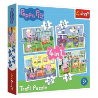 Puzzle Prasátko Peppa: Vzpomínky na prázdniny 4v1 (12,15,20,24 dílků)