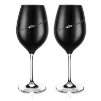 Diamante Silhouette black sklenice na víno 470 ml, 2 ks