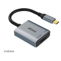 AKASA čtečka karet AK-CR-10BK (SD, microSD), externí, USB 3.2 Type-C