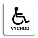 Accept Piktogram "východ pro invalidy" (80 × 80 mm) (bílá tabulka - černý tisk bez rámečku)