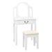 Shumee Toaletní stolek se stoličkou bílý 65x36x128 cm pavlovnia MDF