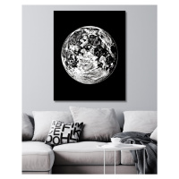 Obrazy na stěnu - Abstrakce - černobílá koule Rozměr: 40x50 cm, Rámování: bez rámu a bez vypnutí