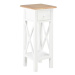 Odkládací stolek bílý 27x27x65,5 cm dřevo