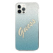 Guess GUHCP12LPCUGLSBL hard silikonové pouzdro iPhone 12 Pro MAX 6.7" blue Glitter Gradient Scri