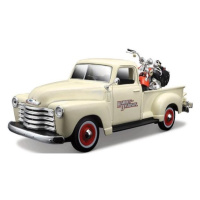 Maisto - Harley-Davidson Custom, 1950 Chevrolet 3100 Pickup + 2001 FLSTS Heritage Springer