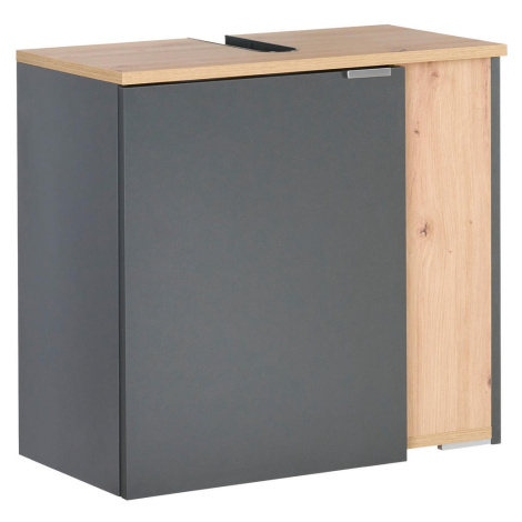 Stylife SKŘÍŇKA POD UMYVADLO, antracitová, dub artisan cm