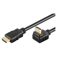 PremiumCord HDMI High Speed+Ethernet kabel, zlacený zahnutý konektor 270° 10m