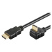 PremiumCord HDMI High Speed+Ethernet kabel, zlacený zahnutý konektor 270° 10m