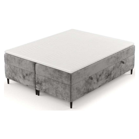 Tmavě šedá boxspring postel s úložným prostorem 180x200 cm Araya – Maison de Rêve