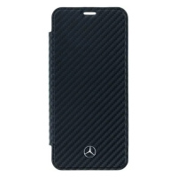 Pouzdro Mercedes - Samsung Galaxy S9 Plus G965 Booklet Case Dynamic Line Carbon - Black (MEFLBKS