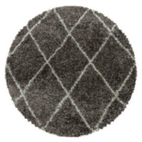 Ayyildiz koberce Kusový koberec Alvor Shaggy 3401 taupe kruh Rozměry koberců: 80x80 (průměr) kru
