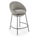 Barová židle KLINT — ocel, látka, šedá