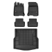 Set 3D gumové autokoberce rohož Renault Laguna 3 Hb 2007-2015 bw