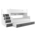 Dětská patrová postel MAX III s výsuvnou postelí 80x200 cm - bílá Bílá
