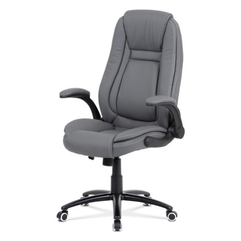 Kancelářská židle, potah šedá ekokůže, černý kovový kříž, houpací mechanismus, v Autronic
