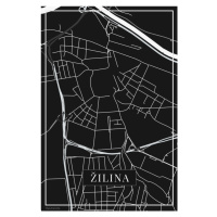 Mapa Žilina black, (26.7 x 40 cm)