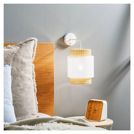 TK Lighting Nástěnné svítidlo Boho, bílá/ratan