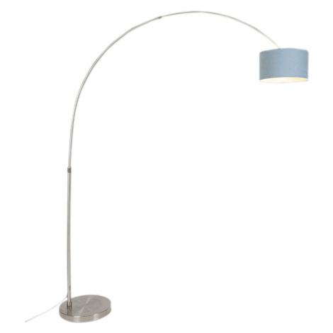 Oblouková lampa ocelová s35/35/20 modrým nastavitelným stínítkem - XL QAZQA