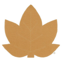 Cotton & Sweets Lněné prostírání javorový list karamelová se zlatem 37x37cm