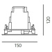 Artemide Ego 150 downlight čtverec 5d 3000K hliník IK09 T4065NSPW00