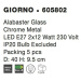 NOVA LUCE stropní svítidlo GIORNO alabastrové sklo chromovaný kov E27 2x12W 605802