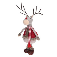 H&L Vánoční dekorace stojící Sob, teleskopické nohy, červená vesta