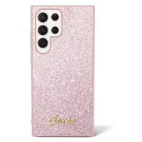 Guess hard silikonový obal Samsung Galaxy S24 ULTRA pink Glitter Script