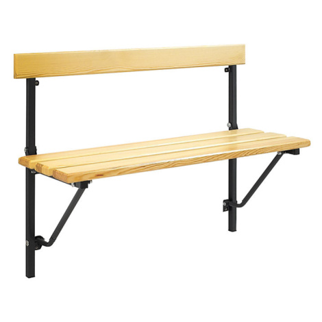 Sypro Sklopná nástěnná lavice, sklopná, pevná délka 1200 mm, s dřevěnou vložkou