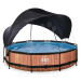 Bazén se stříškou a filtrací Wood pool Exit Toys kruhový ocelová konstrukce 360*76 cm hnědý od 6