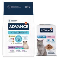 Advance granule 10 kg + kapsičky 12 x 85g - 50 % sleva - Sterilized Hairball 10 kg + Feline Ster