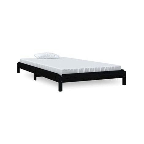 Stohovatelná postel černá 80 × 200 cm masivní borovice, 820401 SHUMEE