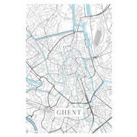 Mapa Ghent white, 26.7 × 40 cm