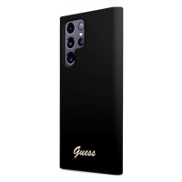 Guess Liquid Silicone Metal Logo Zadní Kryt pro Samsung Galaxy S23 Ultra Black