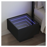 vidaXL Noční stolek s Infinity LED černý 40 x 40 x 30 cm