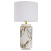 Keramická stolní lampa s textilním stínidlem v bílo-zlaté barvě (výška 48 cm) Glam Abstract – Ma